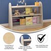 Flash Furniture Bright Beginnings Commercial Grade 3 Shelf Double Sided Wooden Classroom Storage Unit with Clear Plastic Divider, Safe, Kid Friendly Design, Natural MK-KE19233-GG